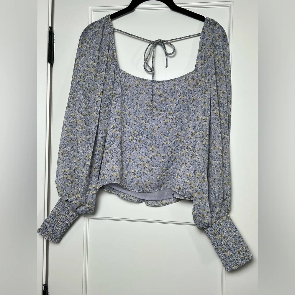 ASTR Long Sleeve Lavender Ruffle Top (Small)